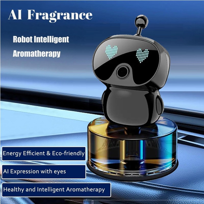 Lanxuan Aromatherapy, Smart Cute Robot Car Air Freshener, Fine Spray/Fillable/Four-Gear