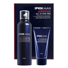 Ipkeun 입큰 맨 파워 액티브 올인원 프로(기획 120ml + 50ml) /남성용 4 in 1 (스킨+로션+에센스+아이크림) Ipkeun Man Power Active All-in-One Pro (Special Edition 120ml + 50ml) / Men's 4 in 1 (Skin + Lotion + Essence + Eye Cream)