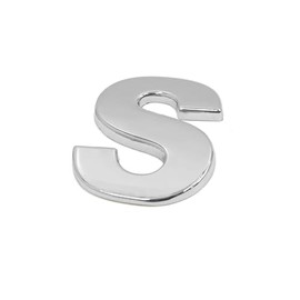 REPAIROCK Silver Tone Metal S Letter Shaped Car Auto Exterior Emblem 3D Sticker Decor Auto Replacement Parts