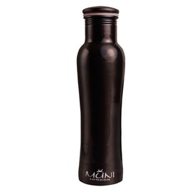 Muni London Reusable Copper Water Bottle With Health Benefits | Premium Quality Copper Water Bottle 32oz/950ml | Leak-proof | Healthier Hydration With Ayurveda (Elegant Black)
