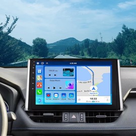 4+64G Android 14 Car Stereo Radio for RAV4 2018 2019 2020, 10 inch Touch Screen Carplay Android Auto Wireless Car Radio WiFi GPS Navigation Bluetooth WiFi FM/RDS SWC+Backup Camera Mirror Link