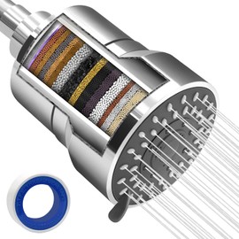 Cabezal De Ducha Filtrado，Cabezal De Ducha De Alta Presión Con 1 Filtro Reemplazable,15 Etapas Para Purificador De Agua Que Elimina El Cloro/Las Impurezas, Suavizante Para Agua Dura