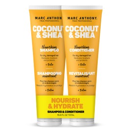 Marc Anthony Volumizing Shampoo and Conditioner Set with Coconut Oil & Shea Butter - Nourishing & Hydrating Haircare Infused with Biotin for Dry & Damaged Hair - Restore Moisture & Protects Hair