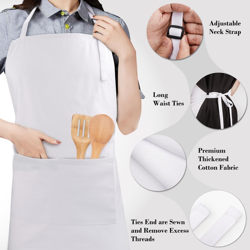 CRJHNS Chef Apron and Hat set, Chef Hat with Hook