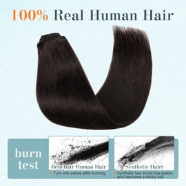 Benehair Clip-In Real Hair Extensions, 8 Pieces, 100% Real Hair Extensions, 50 g, Natural Black Hair Clips, Real Hair Extensions Clip for Women, 18 Clips per Set, 25 cm #1B
