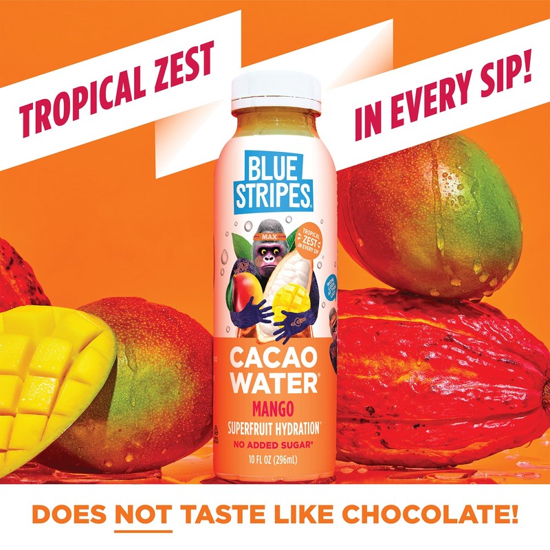 Blue Stripes Cacao Water - Cold Pressed Superfruit Hydration with