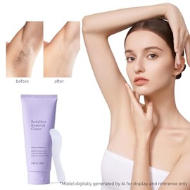 Crema depilatoria corporal y facial, suave y segura para pieles sensibles, depilación sin dolor para mujeres y hombres, 3.38 onzas líquidas