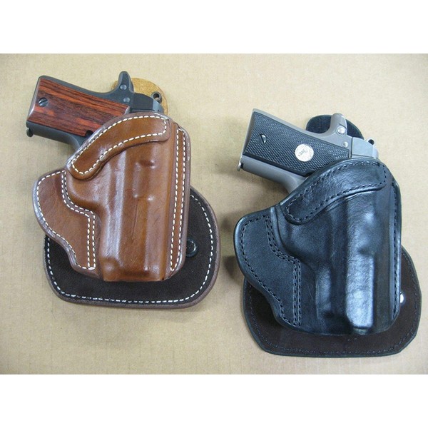 Azula All Leather Molded Paddle Holster CCW OWB for Browning High Power 9mm / .40 Pistol Black RH