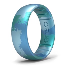 Enso Rings Handcrafted Classic Silicone Ring – Comfortable and Flexible Design – 6.6mm Wide, 1.75mm Thick (Deep Sea, 7)