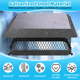 Chimney Cap Chimney Cover,Fireplace Chimney Caps for Outside 13"x18",Chimney Flue Cover Chimney Rain Cap,Roof Rain Guard Chimney Top Protector Cover Chimney Exhaust Vent Cap for Clay Flue Tile Chimney