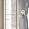 Meplait 4 Pack Flower Curtain Tiebacks, Boho Curtain Holdbacks, Beige&Khaki