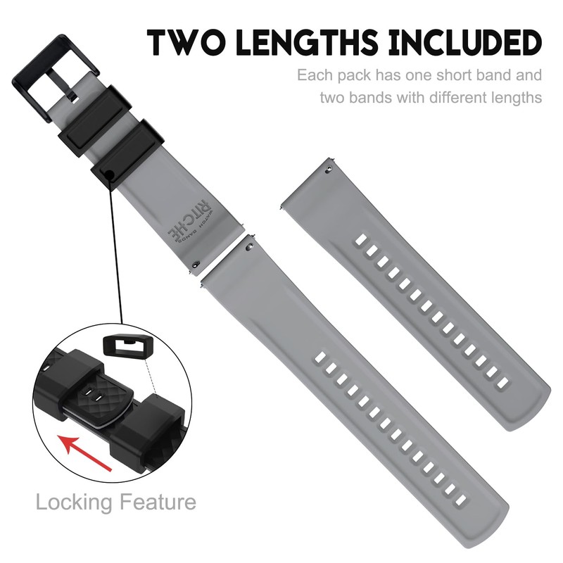 Ritche Silicone Watch Bands 18mm 20mm 22mm 24mm Quick Release