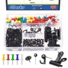 Glarks 310 Pieces 5 Styles Black Push Pins Set, Thumb