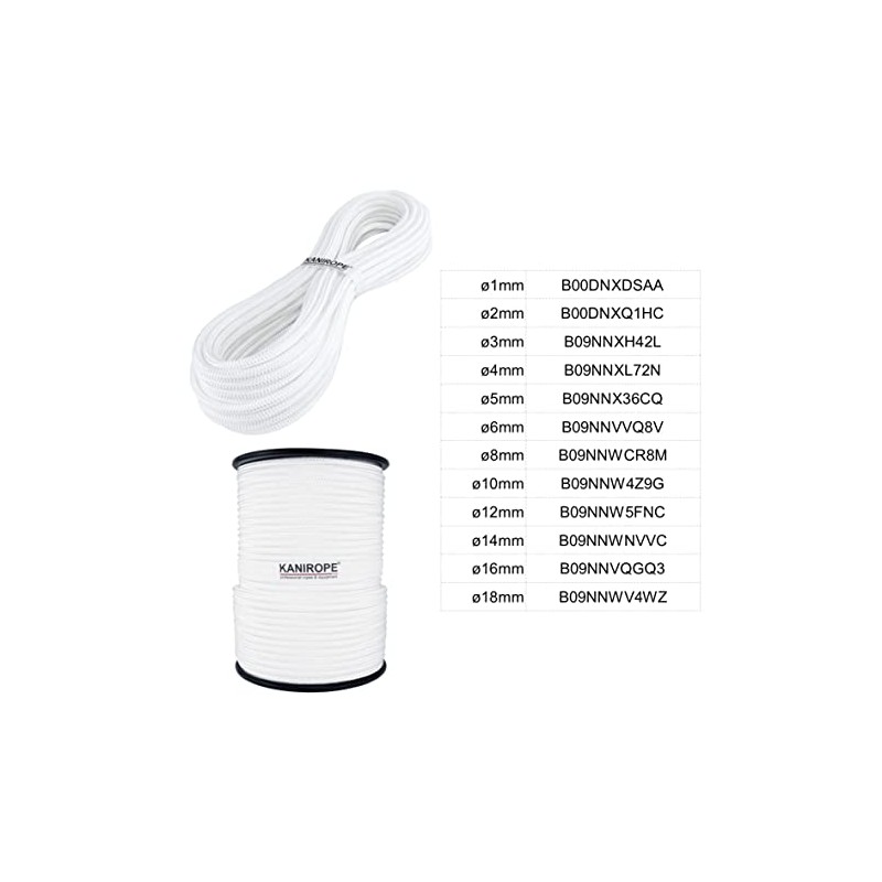 Kanirope® Nylonseil Polyamidseil Seil NYLONBRAID 2mm 500m 8-fach geflochten