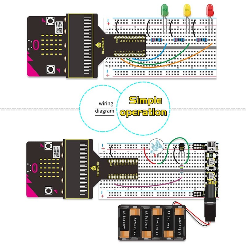 KEYESTUDIO Basic Starter Kit for Microbit V2.2 V1.5 (Not Included),