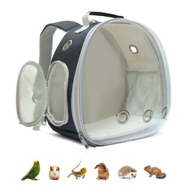 Small Animal Carrier Backpack for Guinea Pig Bird Bunny Cat Kitten Lizard Rabbit Squirrel Beared Dragon Portable Travel Carrier Backpack Space Capsule Bubble Window Carrier (Black)