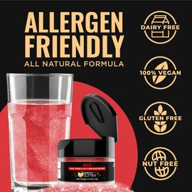 Brew Glitter - Red Edible Drink Glitter (4g, x1 Flip-Cap Jar) for Beer, Cocktails and Beverages!