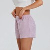 Women's Summer Striped Shorts and Plaid Elastic Waist Shorts Sleepwear