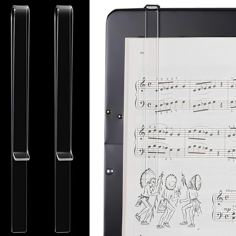 Music Stand Clips 6 Pcs, Clear Acrylic Music Book Page