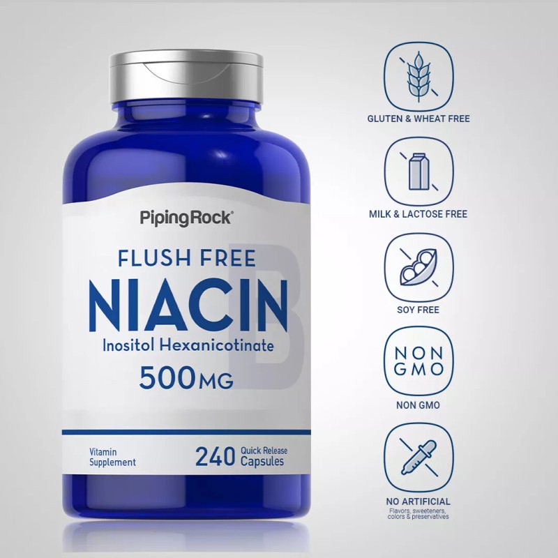 Piping Rock Niacin Flush Free 500mg | 240 Capsules |