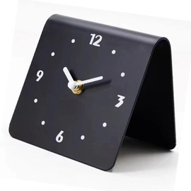NOENNULL Bedside Clock, Silent Desk Clock, Table Clock, Simple, Modern, Quiet Movement, Metal Desk Clock, Ornament Bedroom, Bedside, Living Room, Home