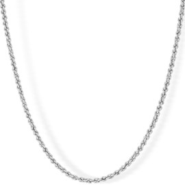 LIFETIME JEWELRY 1mm Gold Chain for Men & Women 24k Real Gold Plated Diamond Cut Rope Chain 14 to 30 Inch (22 inches, White Gold)
