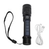 LED Flashlight Zoomable 3 Light Modes USB Or Solar Charge
