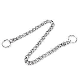 Chain Dog Collar Metal Slip Chain Martingale Dog Walking Collars for Pulling Puppy Collars for XXS XS Small Medium Large Big XL Breed Dogs, Silver XXS