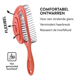 CHIARA AMBRA Bio Friendly Detangling Hair Brush for Women, Men & Children - Hair Straightening Brushes for Straight, Curly & Wet Hair - No Tugging Detangler - Vegan Vent Hairbrush - Peach