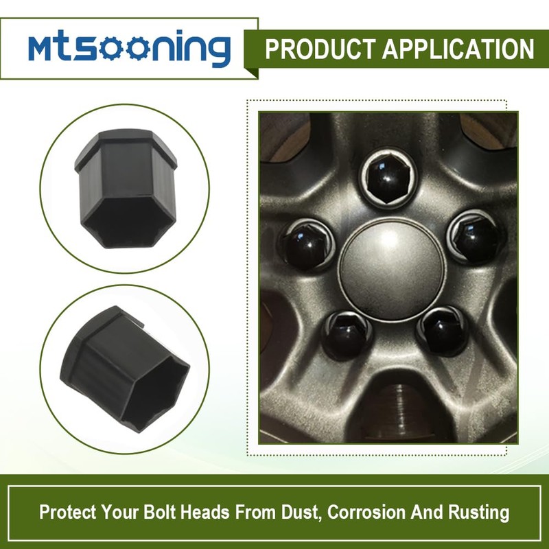 Mtsooning 20PCS Wheel Lug Nut Cover, 17mm/0.67" Flexible Lug Bolt