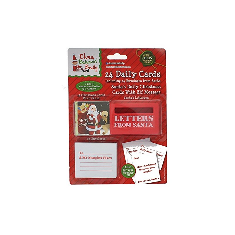 PMS 24 DAILY CHRISTMAS CARDS FROM SANTA W/ENVELOPES & LETTER
