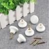 GENHAKON 40 Packs White Ceramic Cabinet Knobs, Glossy Ceramic Knobs,