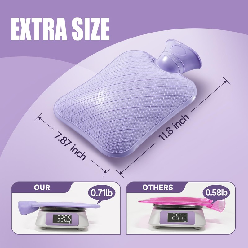 FORICOM 2-Pack 2L Hot Water Bottles, Hot & Cold Therapy