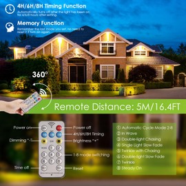 B-right Solar Spot Lights Outdoor, 8 Modes IP65 Waterproof Solar Powered Garden Spotlights 4-in-1 Landscape Lighting Auto On/Off with Remote Solar Uplights for Patio Pathway Tree 2700K Warm White