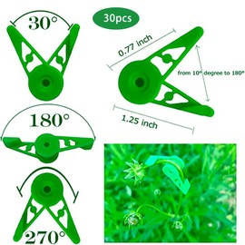 SHUOHONG Pack of 30 Plant Benders, 360° Adjustable Plant Clips, Low Stress Training Clips, Plant Growth Bender Clips, for Bending Plant Stems and Changing the Growth Direction (Green)