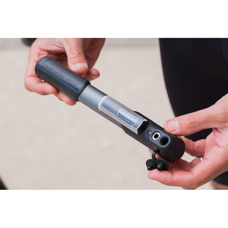 BBB Cycling Mini Pump Lightweight Integrated Pressure Gauge Dualhead Thumblock