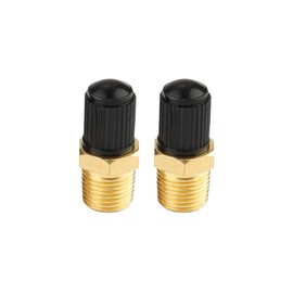 Acouto Air Compressor Valve Adaptor 2Pcs 1/8" NPT MPT Brass Air Compressor Tank Fill Valve Schrader Car Accessories Valves Parts automotive