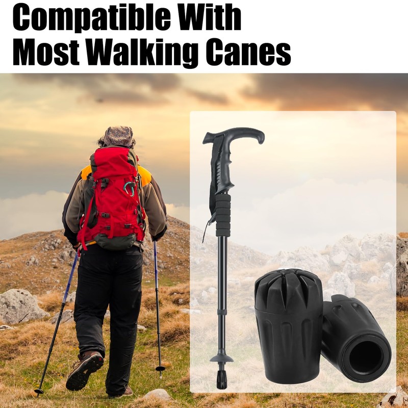 6Pcs Trekking Rubber Pad, Trekking Pole Tips, Replacement Rubber Feet