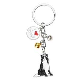 Border Collie Keychains for Pet Owner Dog Lovers Gifts for Women Men Teen Girls Boys Metal Collie Dog Key Chains Rings for Backpacks Bag Accessories Cute Collie Dog Gifts for Birthday Christmas