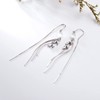 Leaf Threader Earrings 925 Sterling Silver Leaf Chain Earrings Tassel