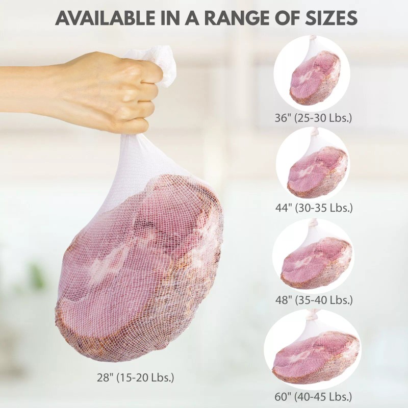 Eselect 48" Stockinette Ham and Meat Bags (10 Pack) Bags