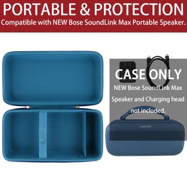 khanka Hard Case Replacement for New Bose SoundLink Max Portable Speaker,Case only(Blue)