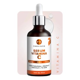 Pureza Natur Serum Vitamina C y Acido Hialuronico y Vitamina E y Té verde Antiedad e Hidratante para Tipo De Piel 50ml