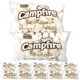 Case Pack 12 Pounds Bulk Campfire Marshmallows - (12) One Pound Bags of Large Campfire Marshmallows - Made with Natural Vanilla
