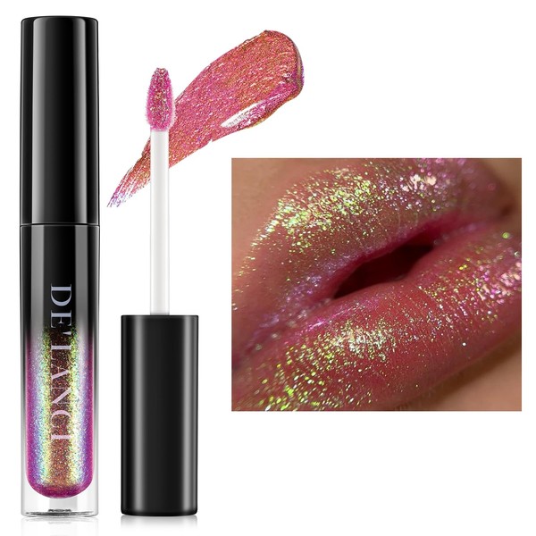 OYGCee Chameleon Liquid Lipstick Pink Green Color,Shimmer Metallic Colourful Lip