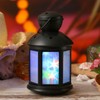LED Lantern with Effect, Decorative Mood Lantern (Black - Coloured