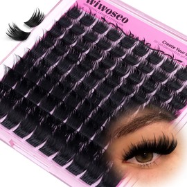 wiwoseo Spikes Lash Clusters with Spikes Manga Eyelash Clusters Wispy Cluster Eyelash Extensions Clusters Lashes Cluster Eyelashes Fairy Lash Clusters Volume Mega Individual Lashes for Beginners