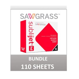Sawgrass Sublijet HD Ink Cartridge - Black Color Virtuoso SG400 and SG800 Printer. Bundle with 110 Sheets of SUBLIMAX Sublimation Paper Made in Japan. for use SG400 and SG800 only.