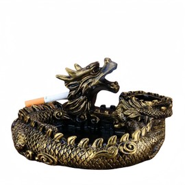 Vyloky Dragon Ashtray, Resin Ashtray, Decoration for Smokers, Creative Gift Idea, Living Room Decoration, Office Accessories, Tea Table Decoration, Smoking Gift (Bronze (Colour))