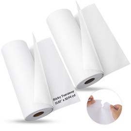 Fanfanwin 2 Rolls 12in x 11 yd Sticky Self Adhesive Tear Away Embroidery Stabilizer Medium Weight for Hand & Machine Embroidery